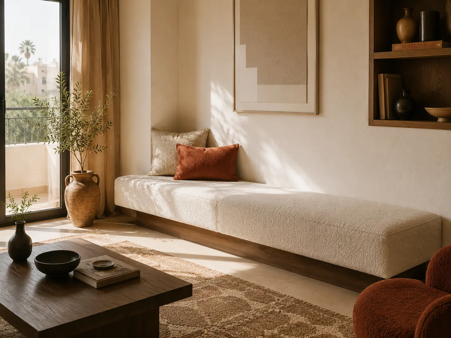 Banquette de salon contemporaine